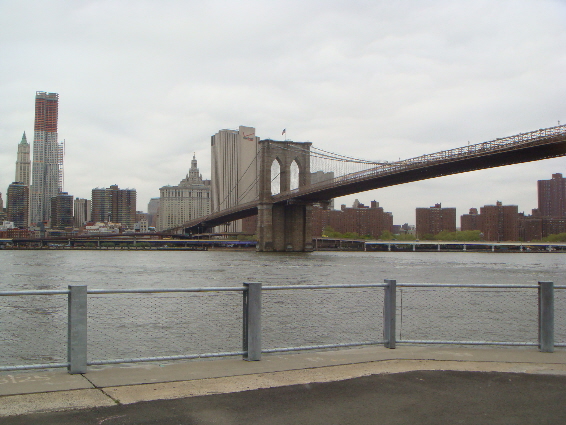 Brooklyn Bridge view from park