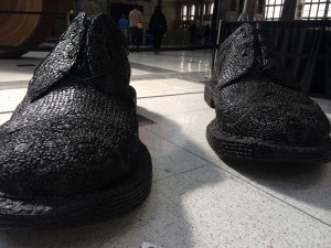 licorice shoes sculpture